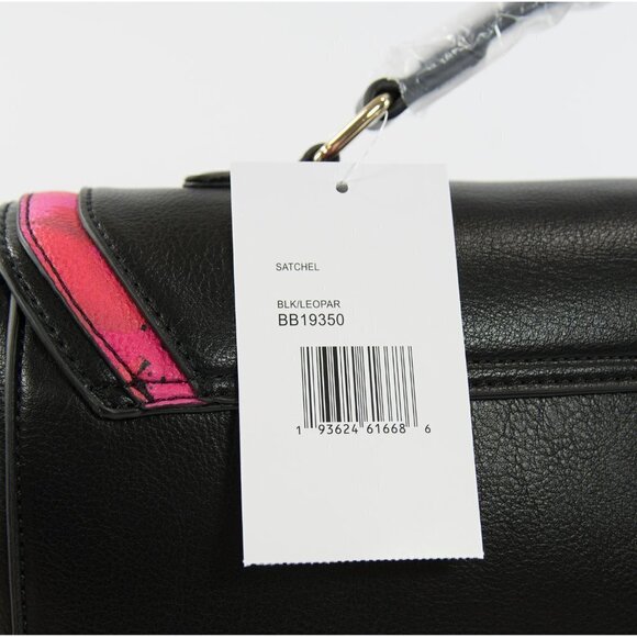 Betsey Johnson Black Pink Leopard Satchel - Picture 16 of 16